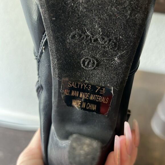 Db Dk fashion black knee faux leather boots Sz- 7.5 - Picture 9 of 15